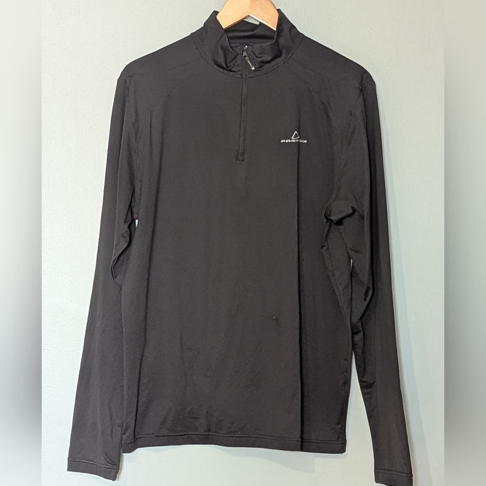 Paradox Men's Medium Black‎ 1/4 Zip Pullover Base Layer Long Sleeve Shirt